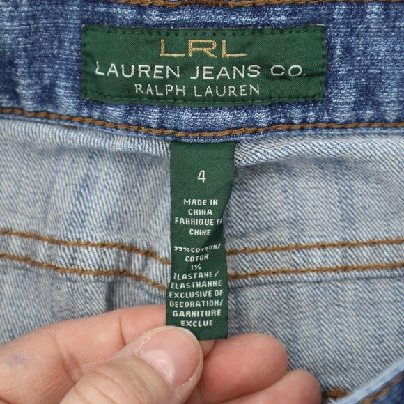 Lauren Jeans Co Pants Womens 4 Blue Denim Classic Straight Pockets Jeans - Picture 2 of 16